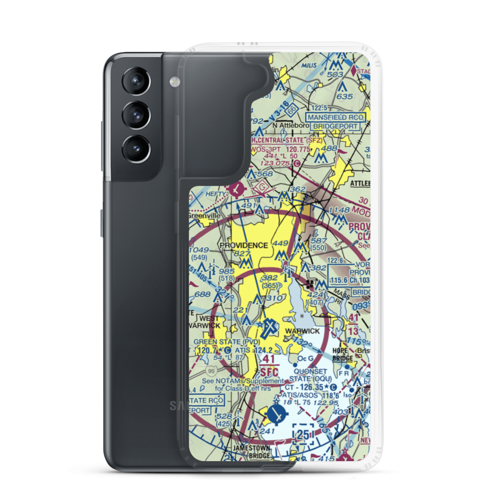 Downtown Providence Helistop (RI9) VFR Sectional Samsung Case Samsung Galaxy S21 model shown