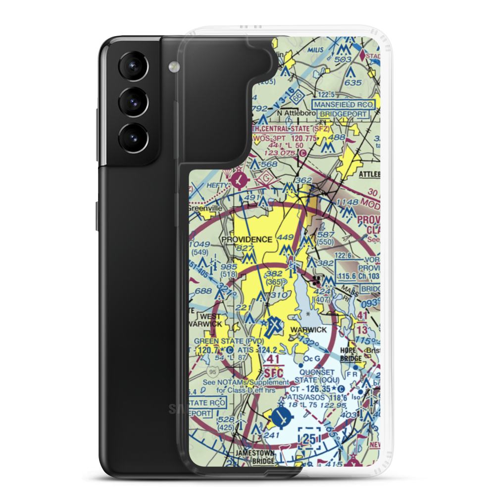 Downtown Providence Helistop (RI9) VFR Sectional Samsung Case Samsung Galaxy S21 Plus model shown