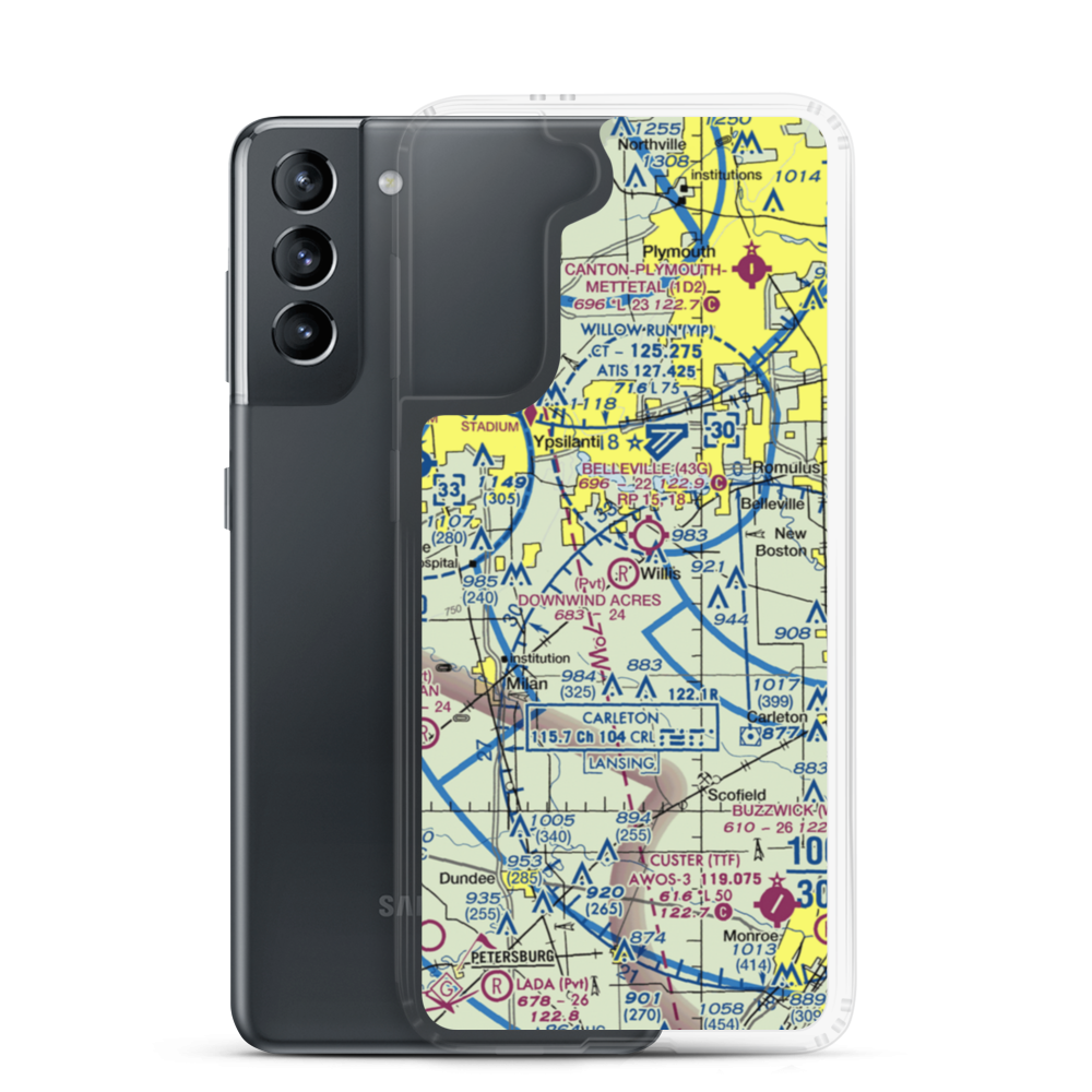 Downwind Acres Airport (86MI) VFR Sectional Samsung Case Samsung Galaxy S21 model shown