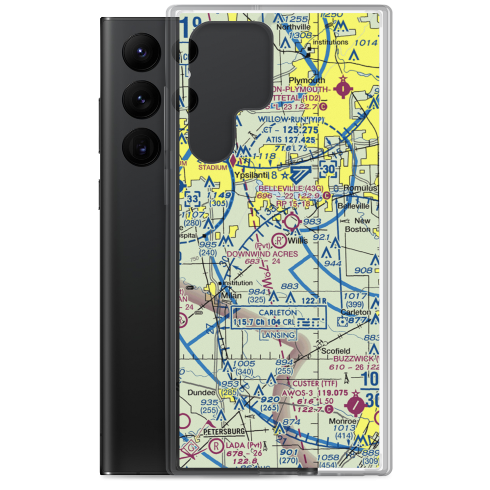 Downwind Acres Airport (86MI) VFR Sectional Samsung Case Samsung Galaxy S22 Ultra model shown