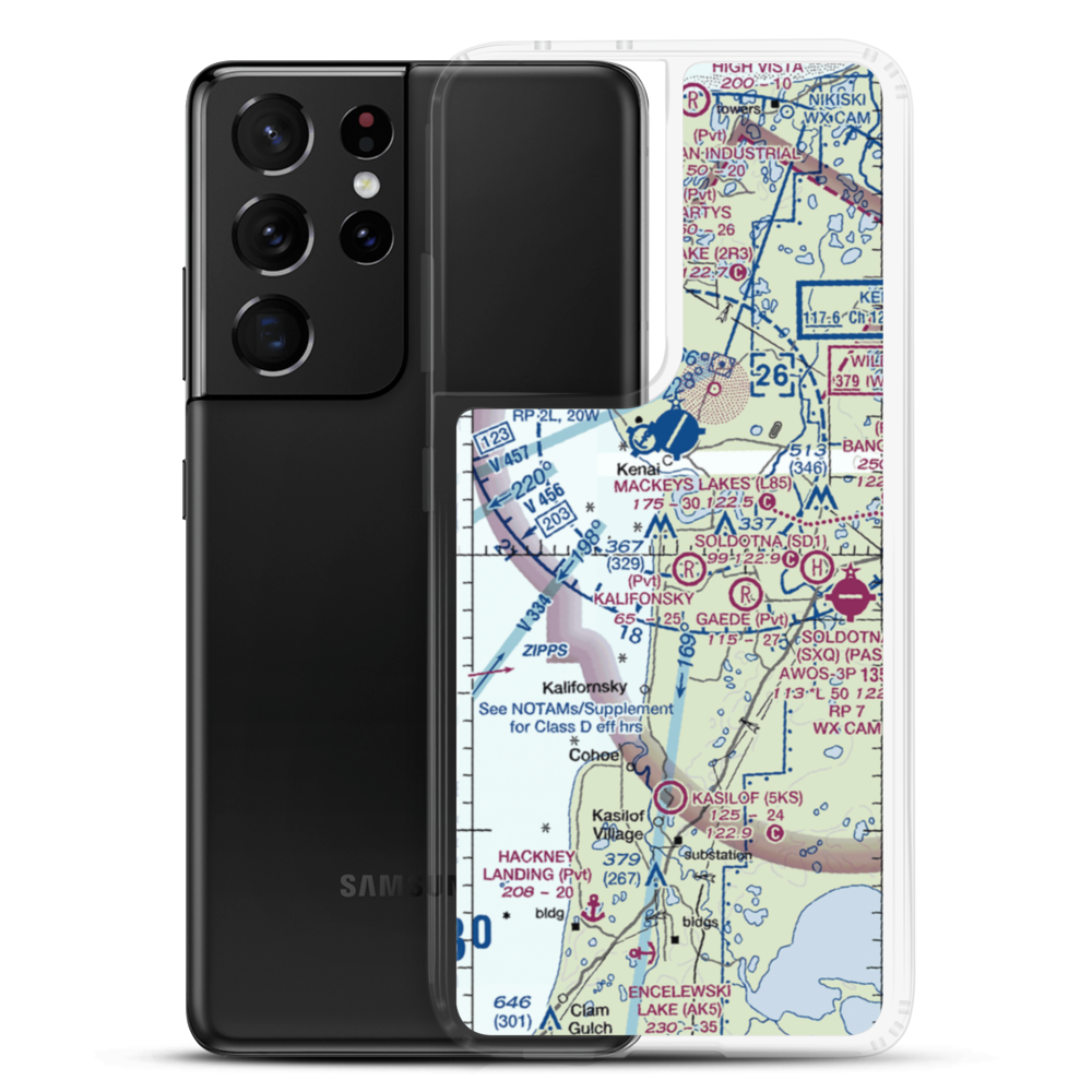 Doyle Estates Airport (30AK) VFR Sectional Samsung Case Samsung Galaxy S21 Ultra model shown