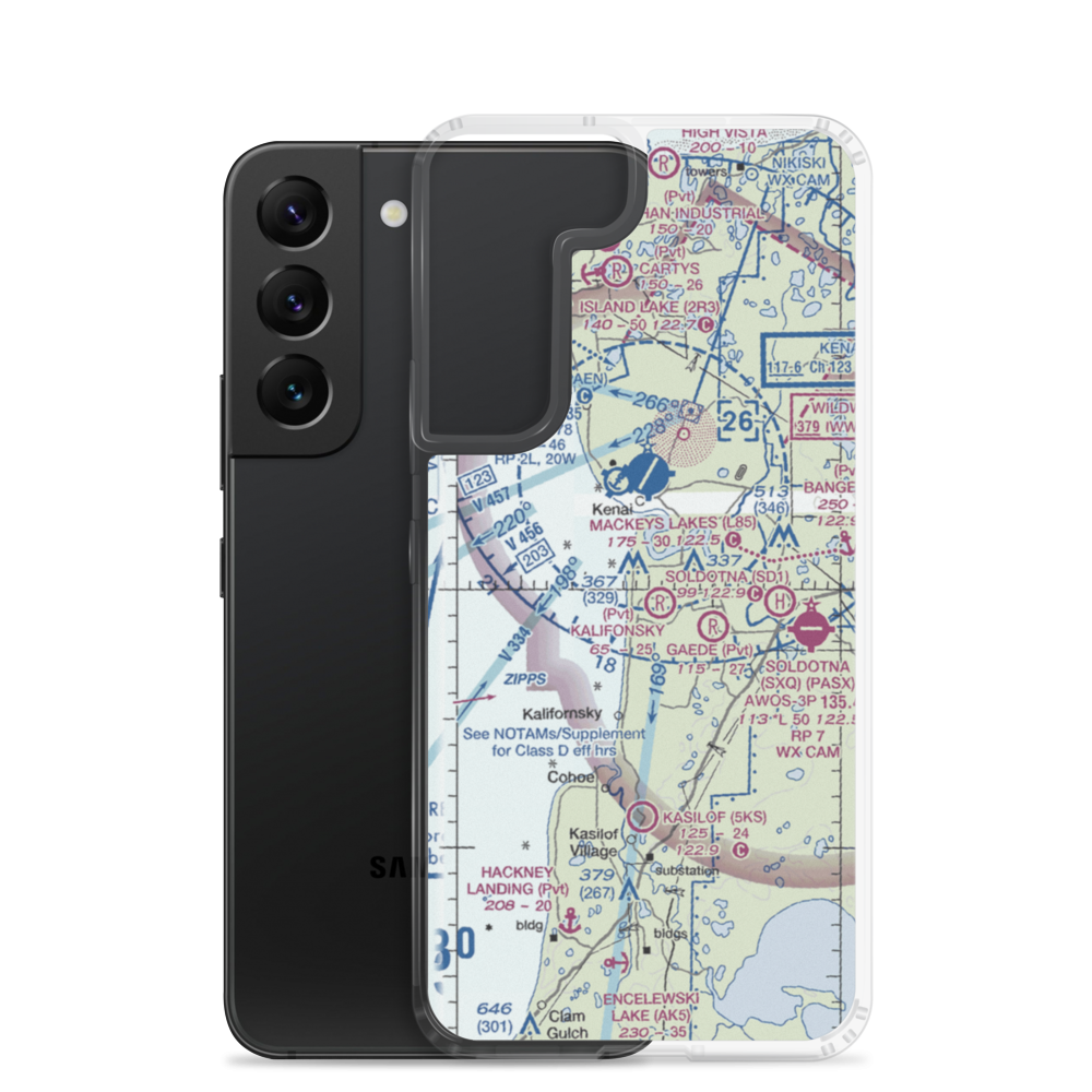 Doyle Estates Airport (30AK) VFR Sectional Samsung Case Samsung Galaxy S22 model shown