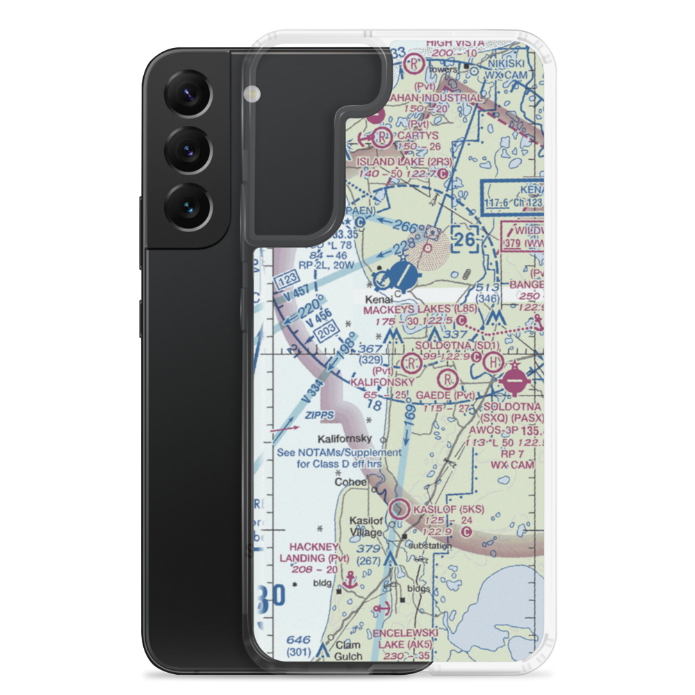 Doyle Estates Airport (30AK) VFR Sectional Samsung Case Samsung Galaxy S22 Plus model shown