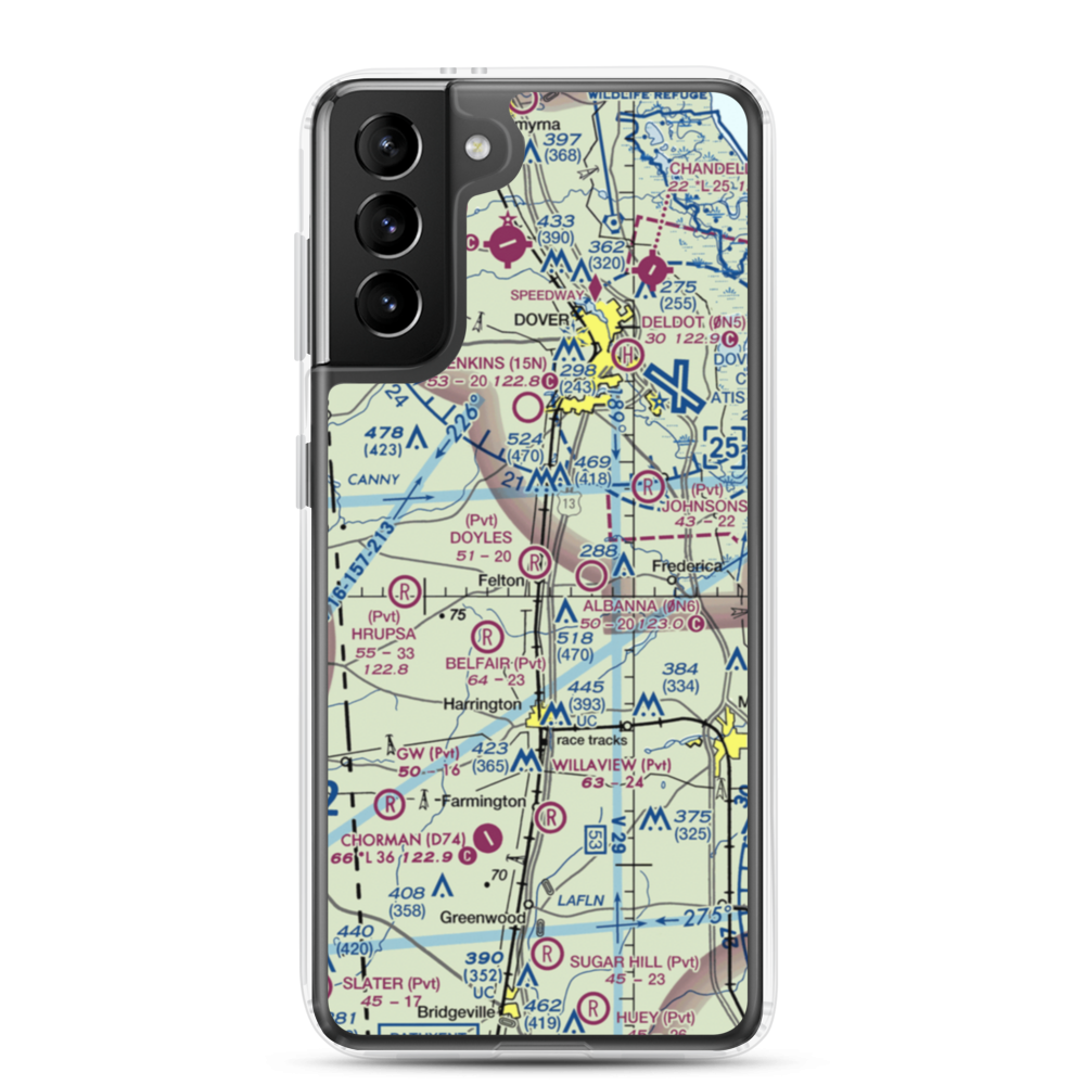 Doyle's Airport (DE00) VFR Sectional Samsung Case Samsung Galaxy S21 Plus model shown