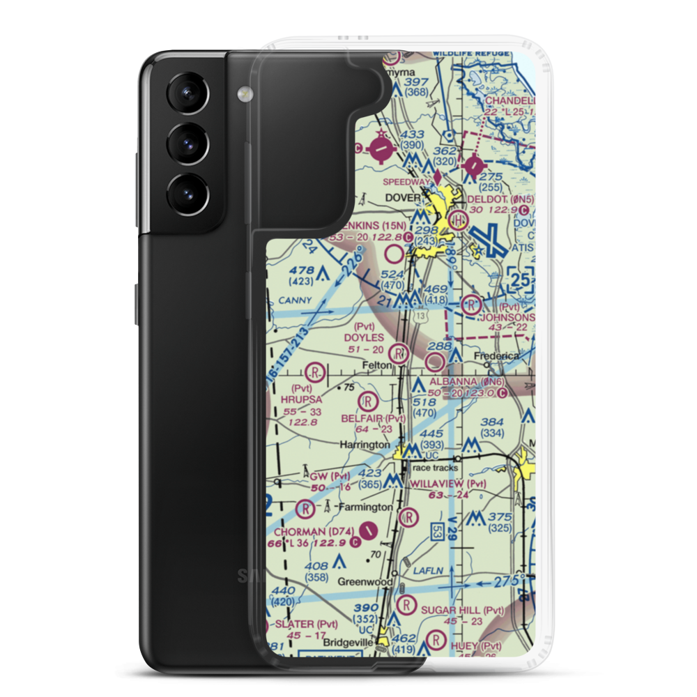 Doyle's Airport (DE00) VFR Sectional Samsung Case Samsung Galaxy S21 Plus model shown