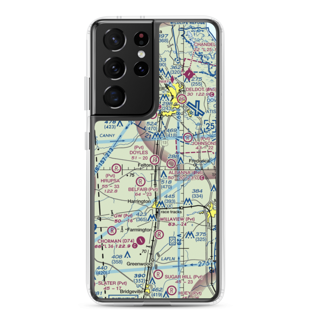 Doyle's Airport (DE00) VFR Sectional Samsung Case Samsung Galaxy S21 Ultra model shown