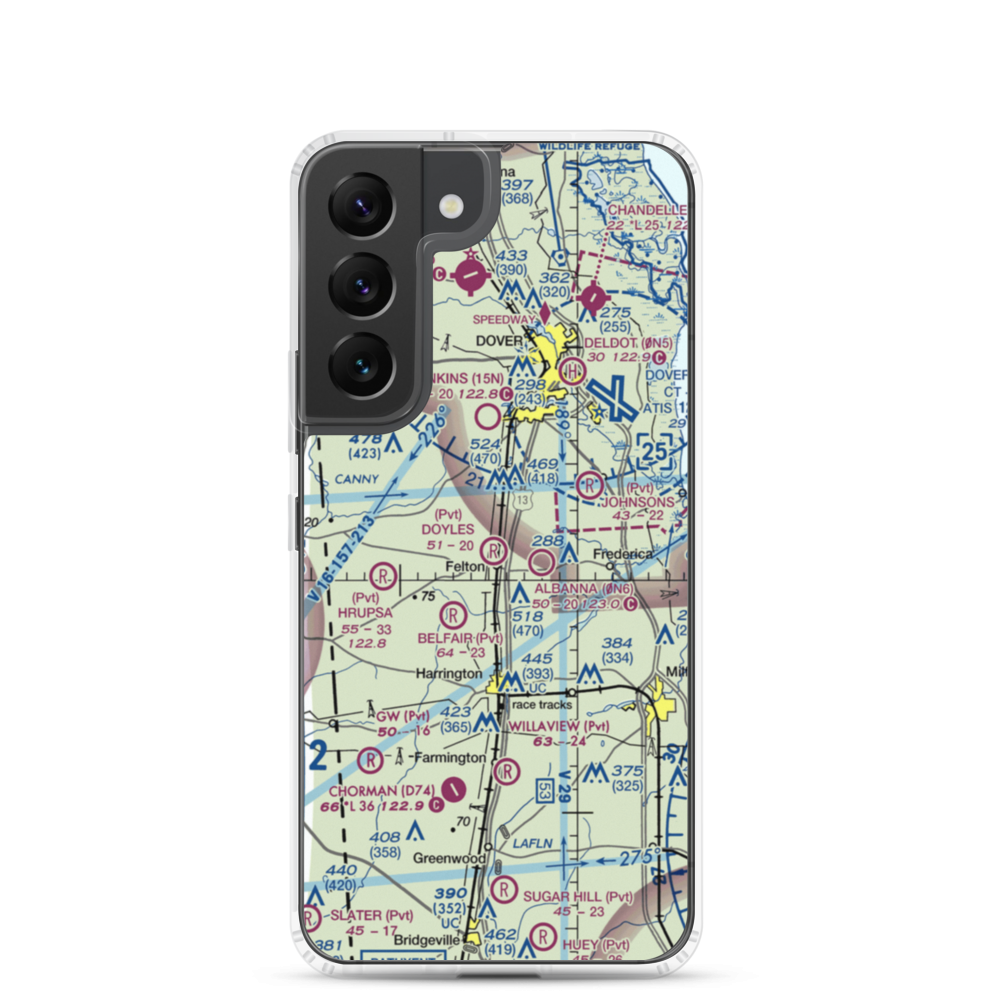 Doyle's Airport (DE00) VFR Sectional Samsung Case Samsung Galaxy S22 model shown