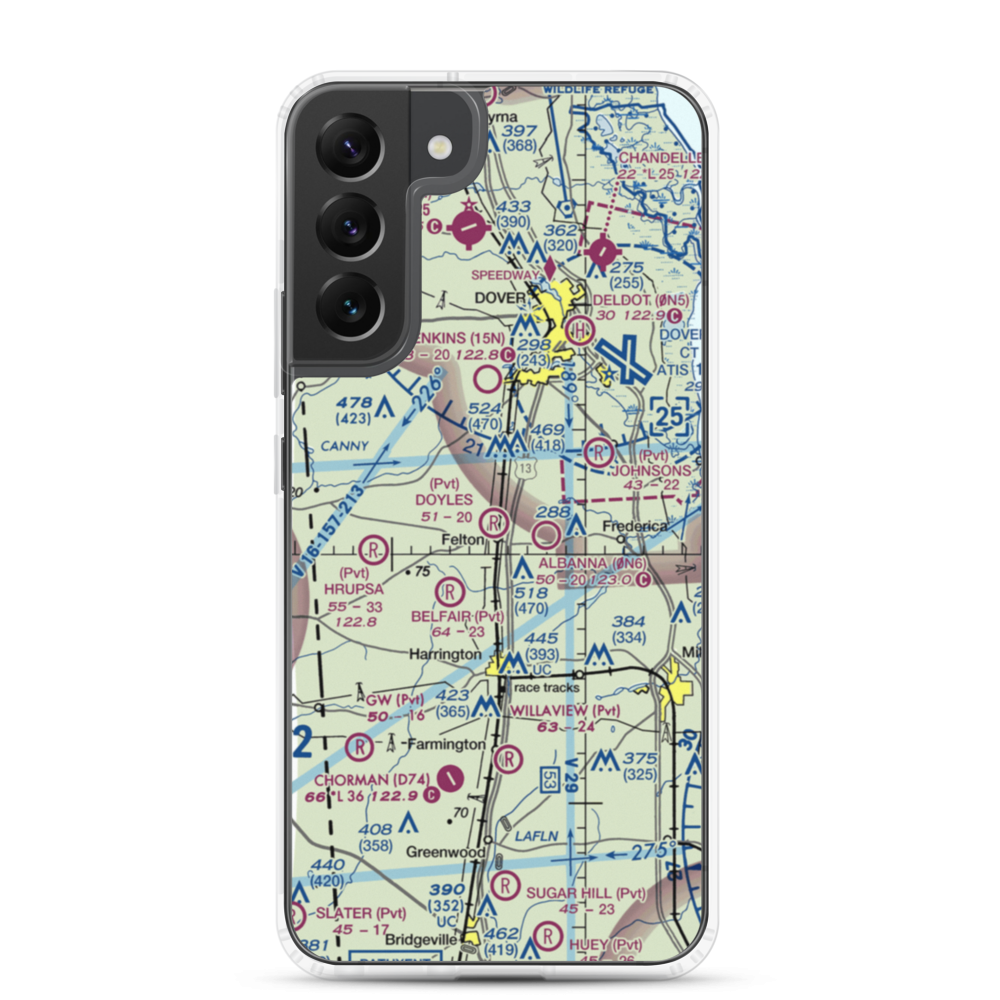 Doyle's Airport (DE00) VFR Sectional Samsung Case Samsung Galaxy S22 Plus model shown