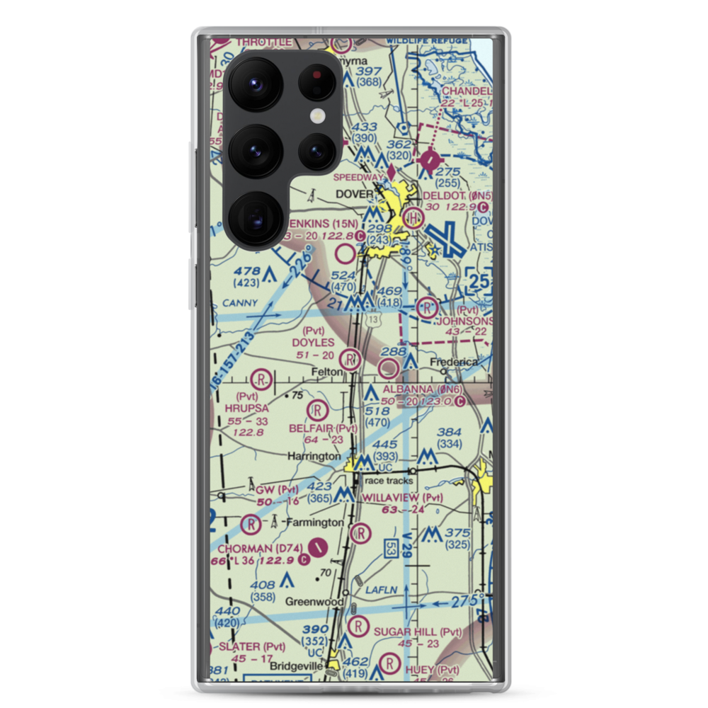 Doyle's Airport (DE00) VFR Sectional Samsung Case Samsung Galaxy S22 Ultra model shown