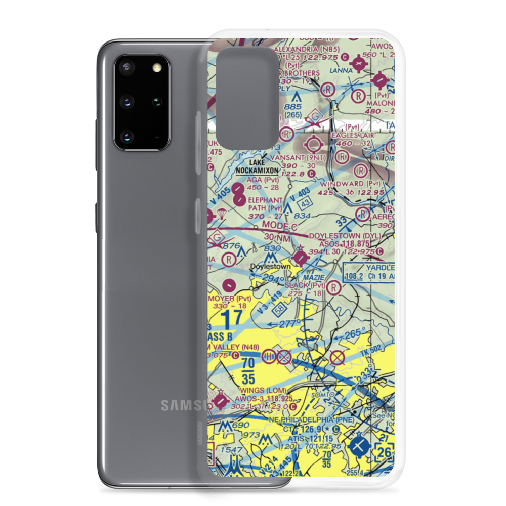 Doylestown Airport (DYL) VFR Sectional Samsung Case Samsung Galaxy S20 Plus model shown