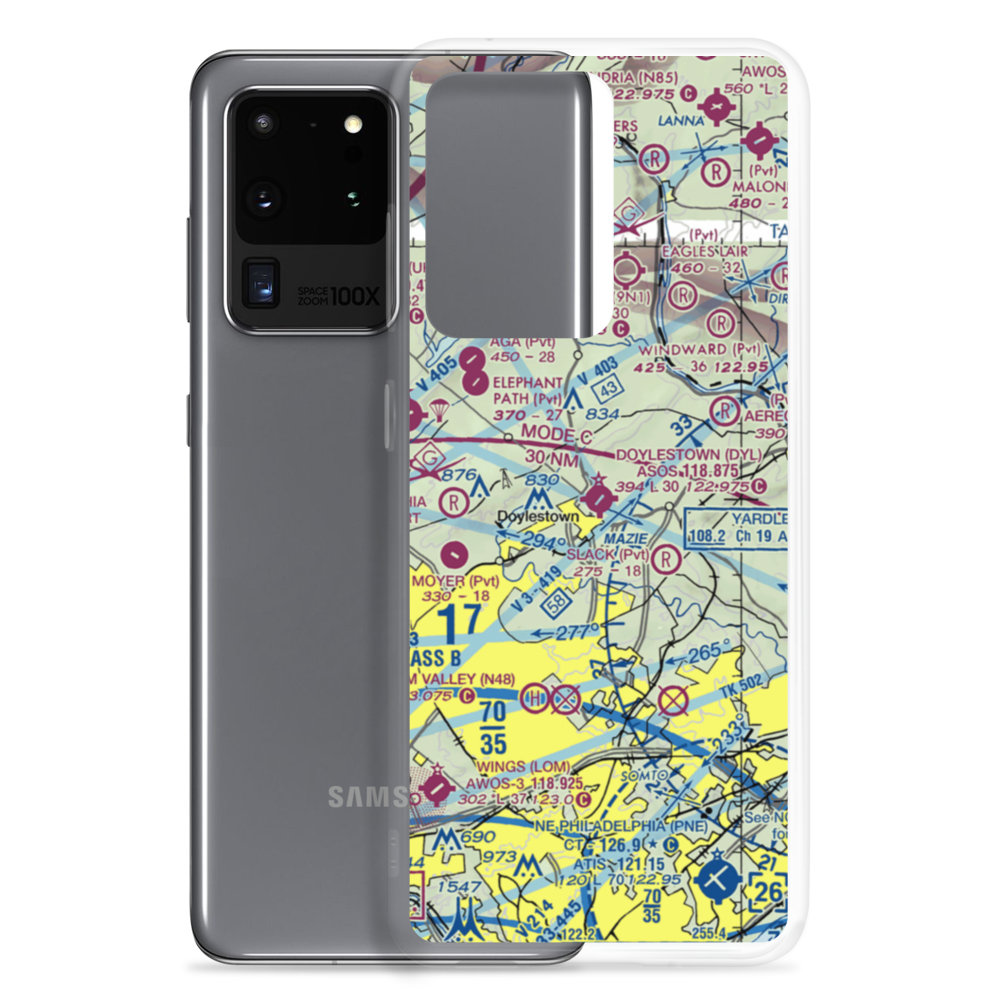 Doylestown Airport (DYL) VFR Sectional Samsung Case Samsung Galaxy S20 Ultra model shown