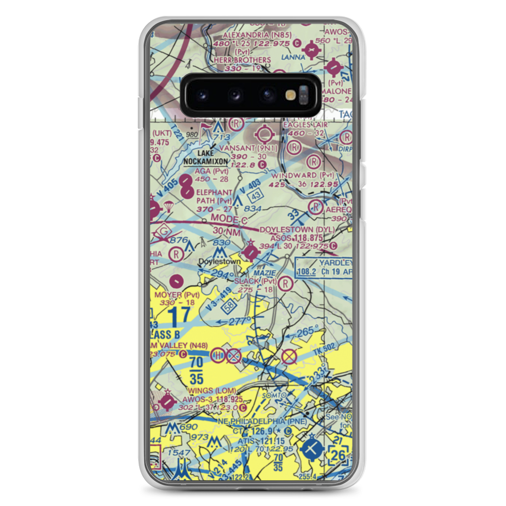 Doylestown Airport (DYL) VFR Sectional Samsung Case Samsung Galaxy S10+ model shown