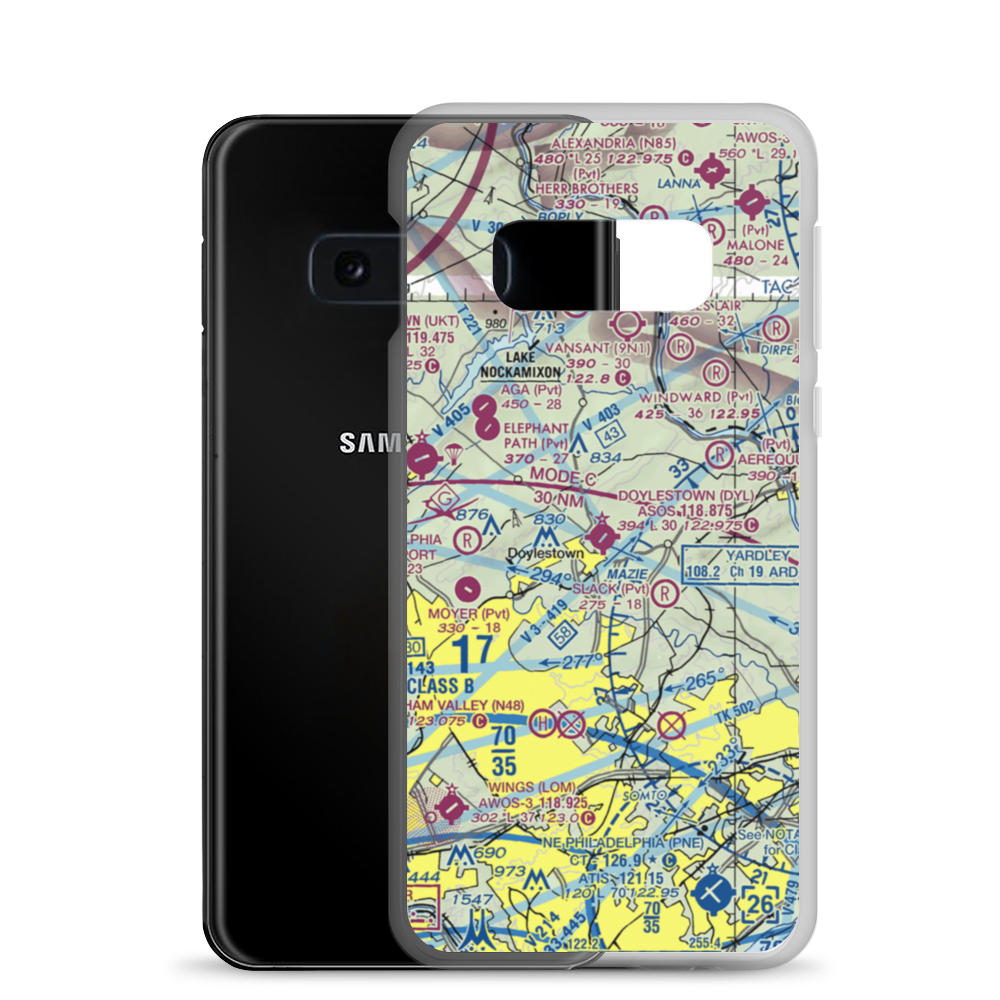 Doylestown Airport (DYL) VFR Sectional Samsung Case Samsung Galaxy S10e model shown