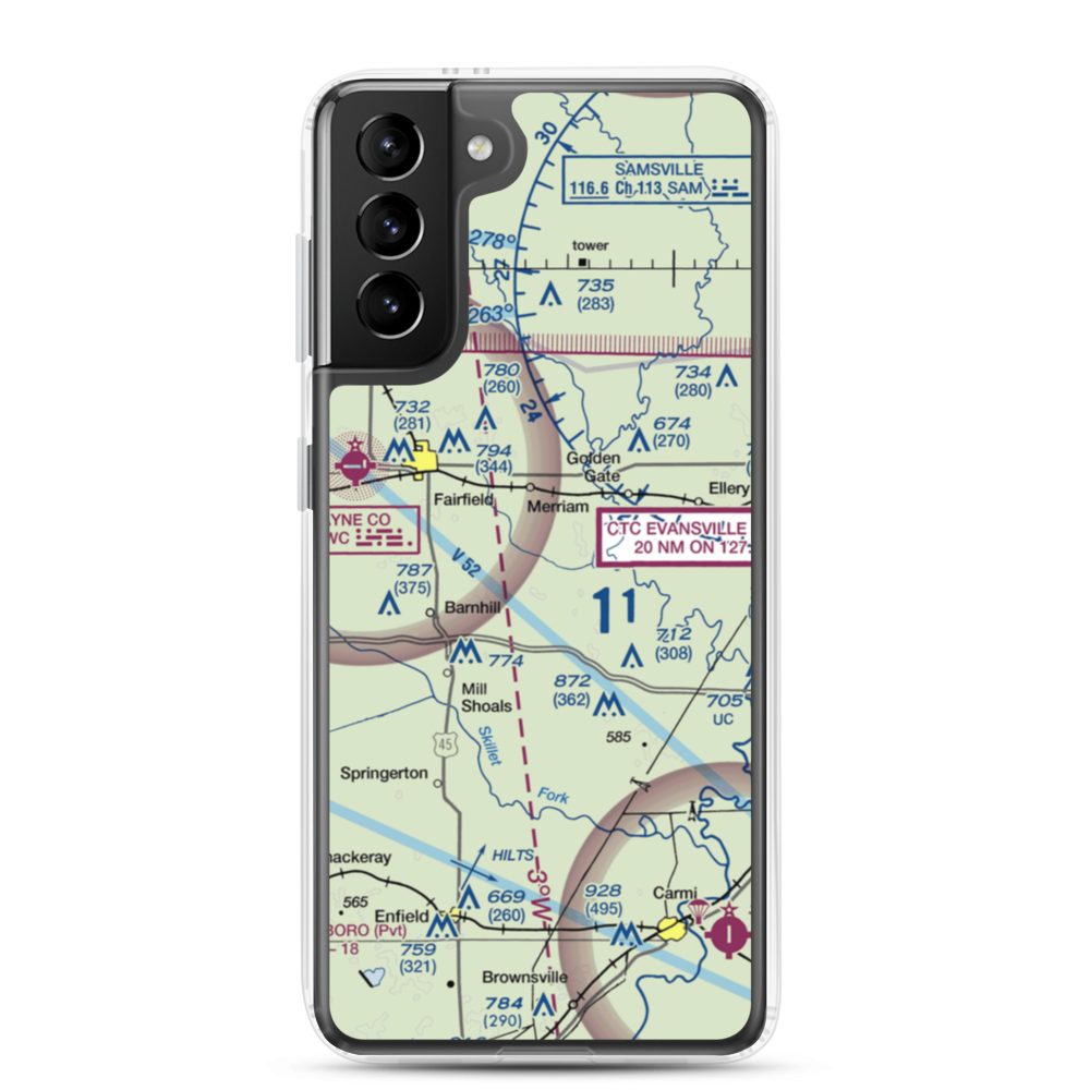 Dozier Airport (57IS) VFR Sectional Samsung Case Samsung Galaxy S21 Plus model shown