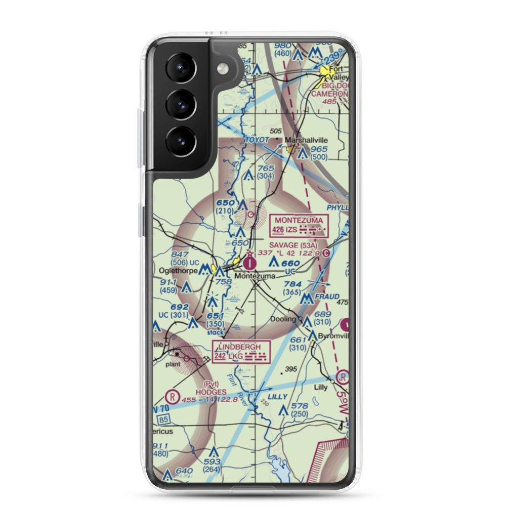 Dr. C P Savage Sr. Airport (53A) VFR Sectional Samsung Case Samsung Galaxy S21 Plus model shown