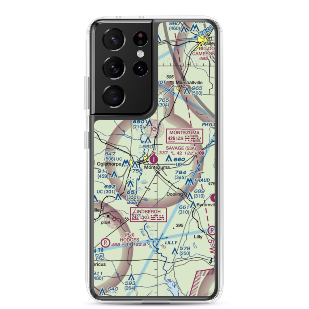 Dr. C P Savage Sr. Airport (53A) VFR Sectional Samsung Case Samsung Galaxy S21 Ultra model shown