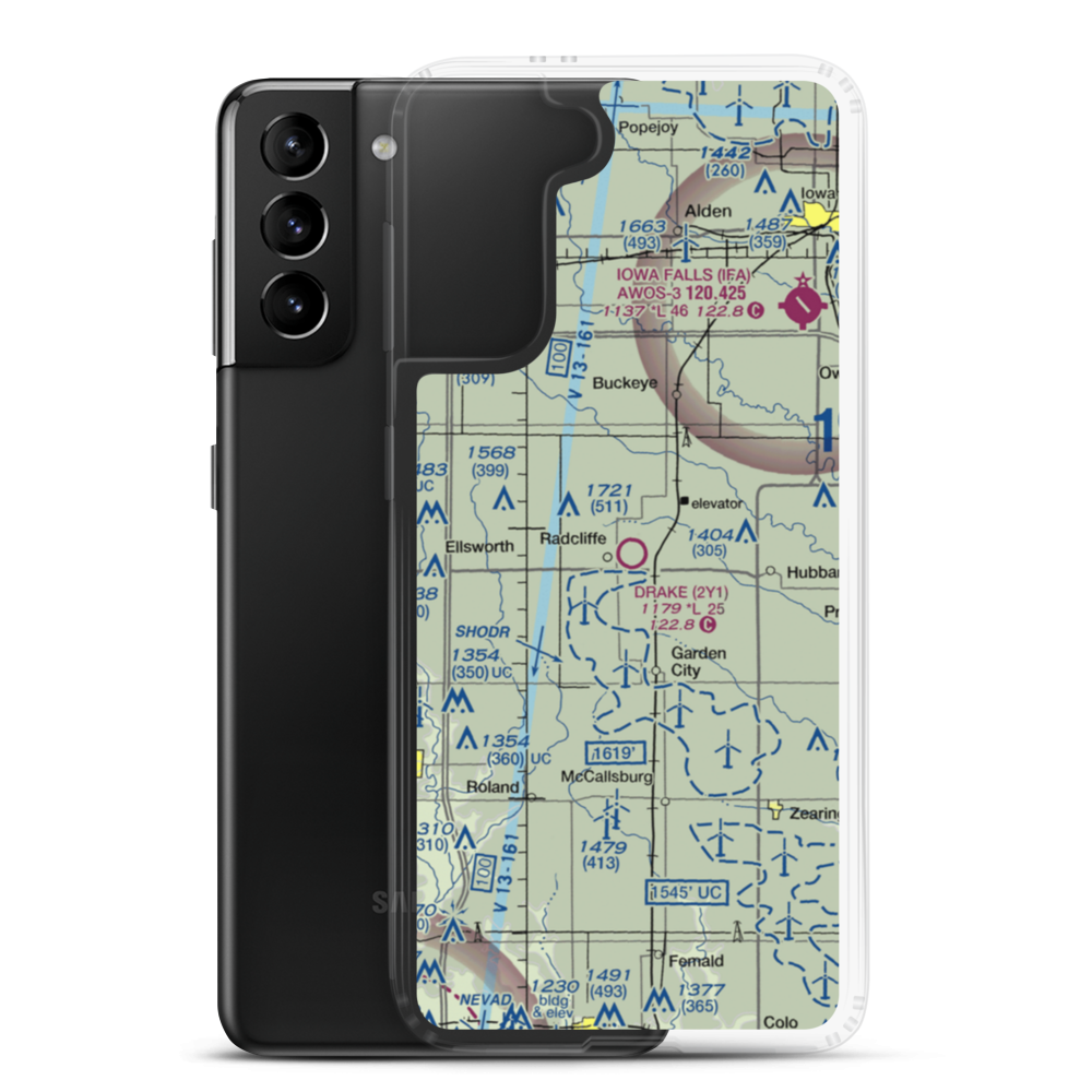 Drake Airport (2Y1) VFR Sectional Samsung Case Samsung Galaxy S21 Plus model shown