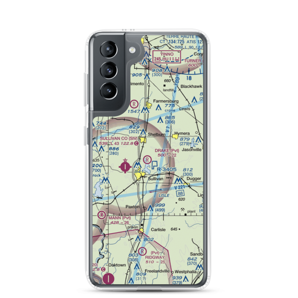 Drake Airport (49IN) VFR Sectional Samsung Case Samsung Galaxy S21 model shown