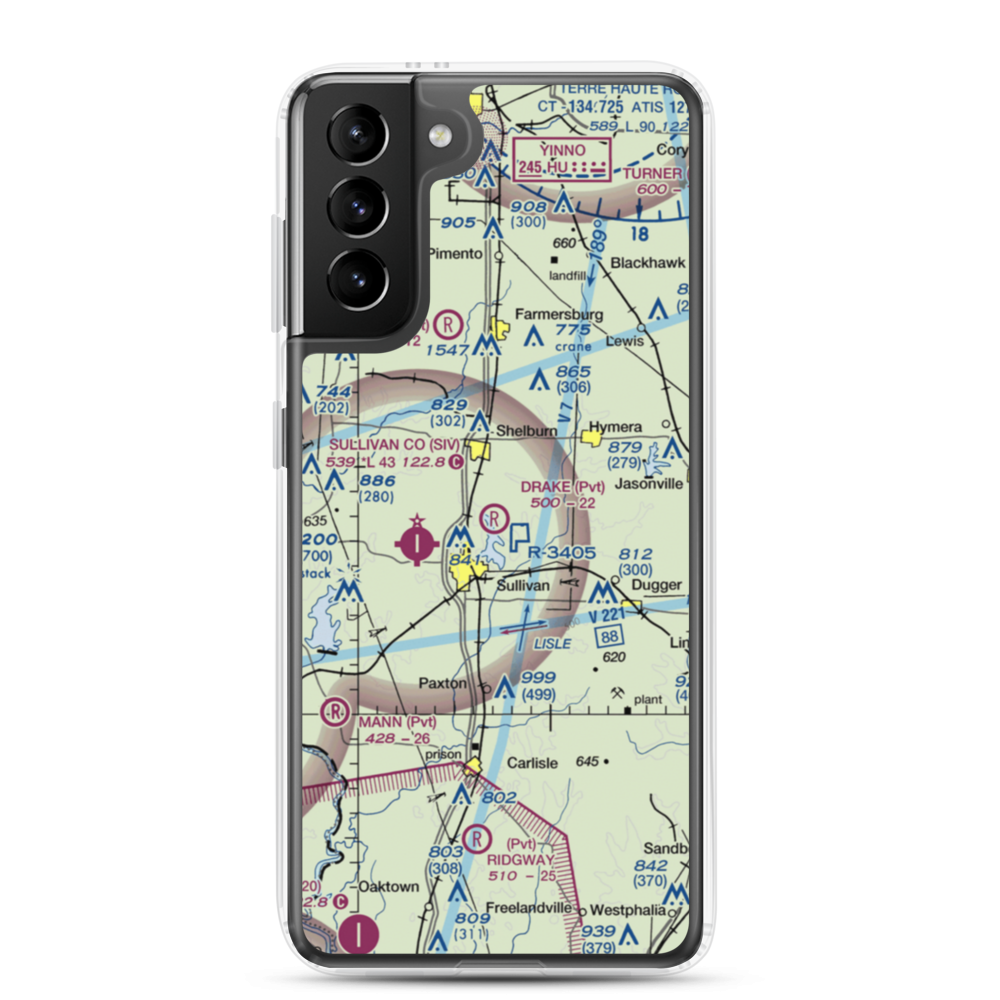 Drake Airport (49IN) VFR Sectional Samsung Case Samsung Galaxy S21 Plus model shown