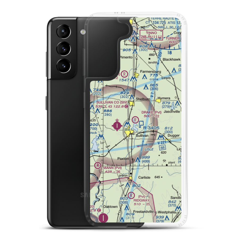 Drake Airport (49IN) VFR Sectional Samsung Case Samsung Galaxy S21 Plus model shown