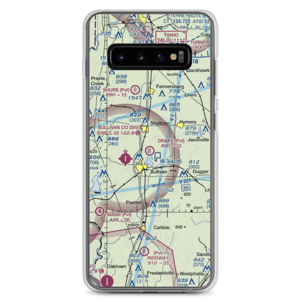 Drake Airport (49IN) VFR Sectional Samsung Case Samsung Galaxy S10+ model shown