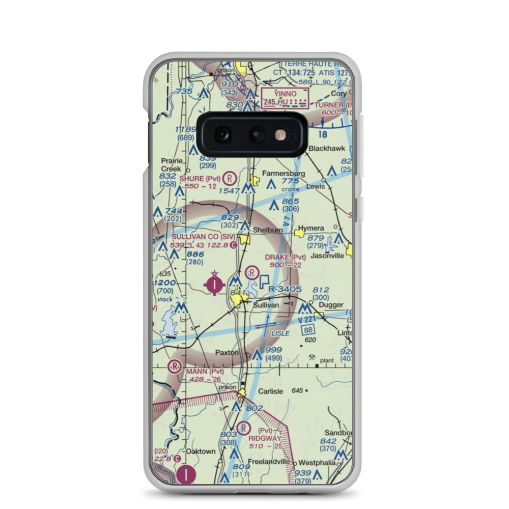 Drake Airport (49IN) VFR Sectional Samsung Case Samsung Galaxy S10e model shown