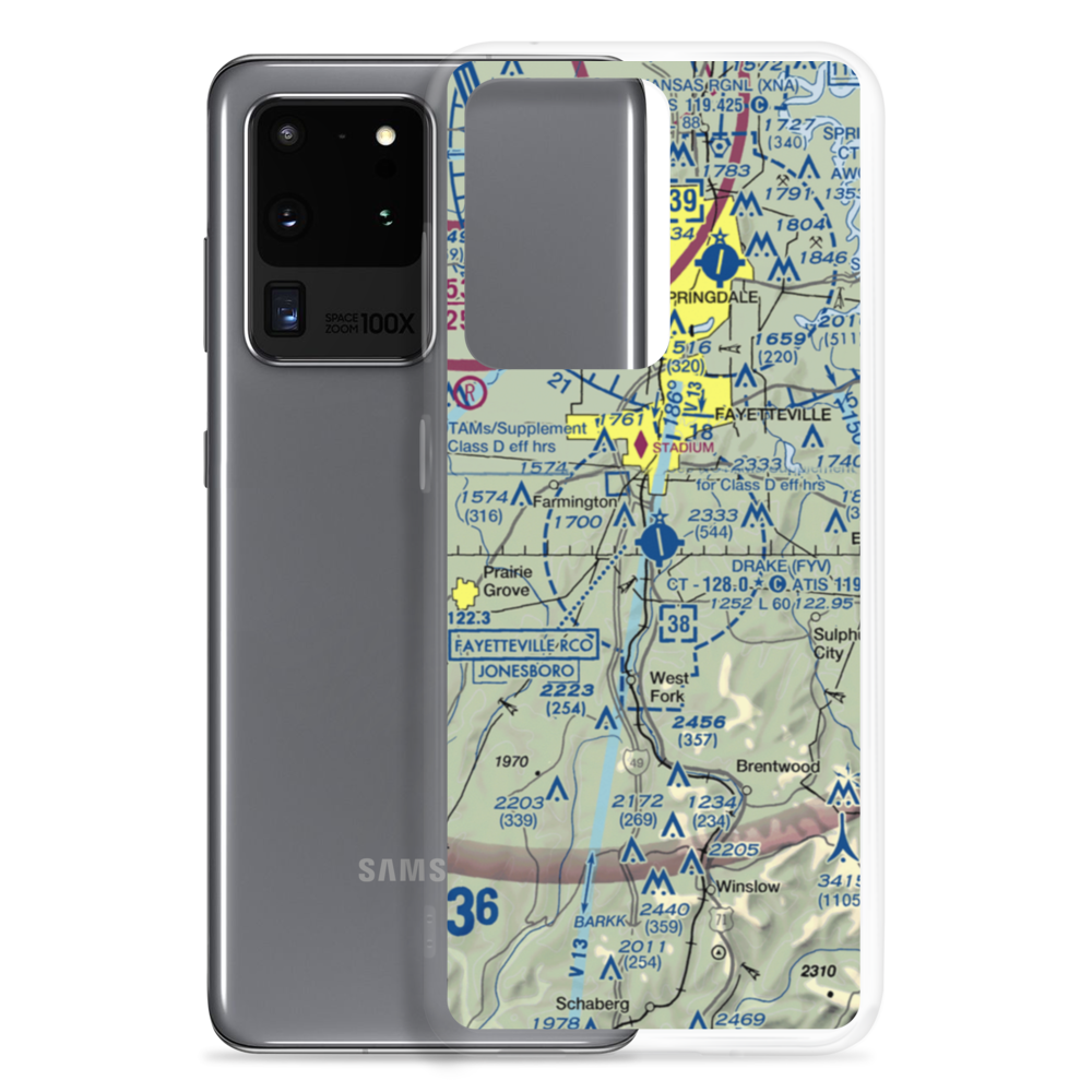 Drake Field (FYV) VFR Sectional Samsung Case Samsung Galaxy S20 Ultra model shown