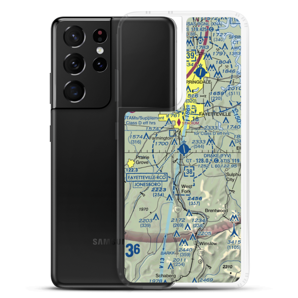 Drake Field (FYV) VFR Sectional Samsung Case Samsung Galaxy S21 Ultra model shown