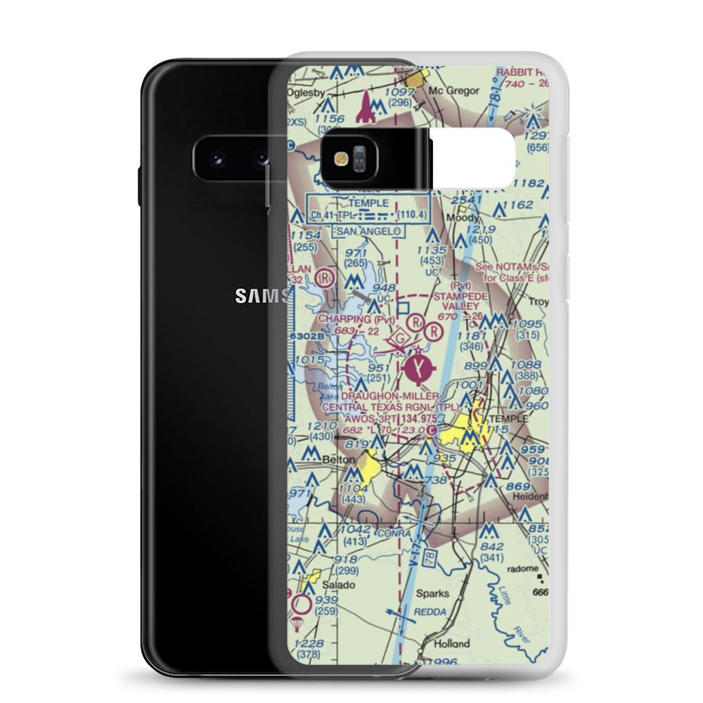 Draughon Miller Central Texas Regional Airport (TPL) VFR Sectional Samsung Case Samsung Galaxy S10 model shown