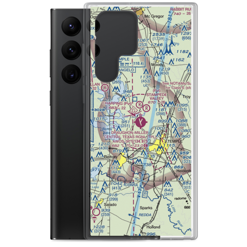 Draughon Miller Central Texas Regional Airport (TPL) VFR Sectional Samsung Case Samsung Galaxy S22 Ultra model shown