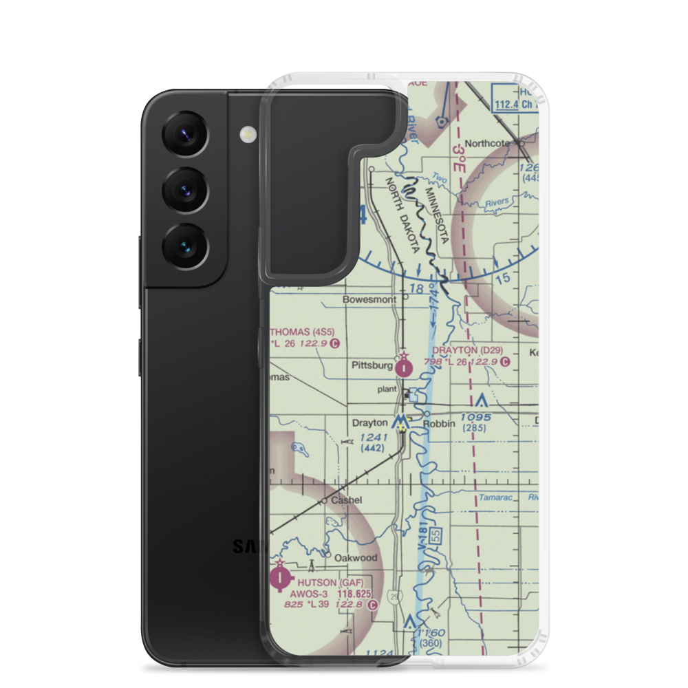 Drayton Municipal Airport (D29) VFR Sectional Samsung Case Samsung Galaxy S22 model shown