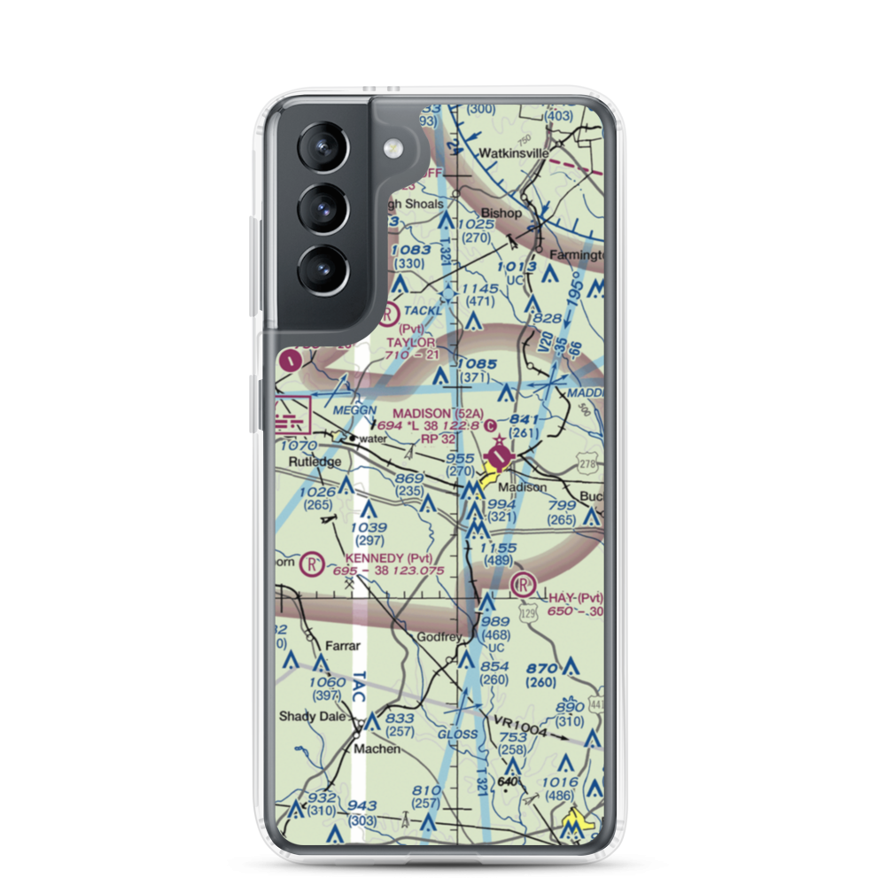 Dream Team Airport (GA50) VFR Sectional Samsung Case Samsung Galaxy S21 model shown