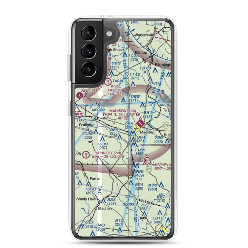 Dream Team Airport (GA50) VFR Sectional Samsung Case Samsung Galaxy S21 Plus model shown