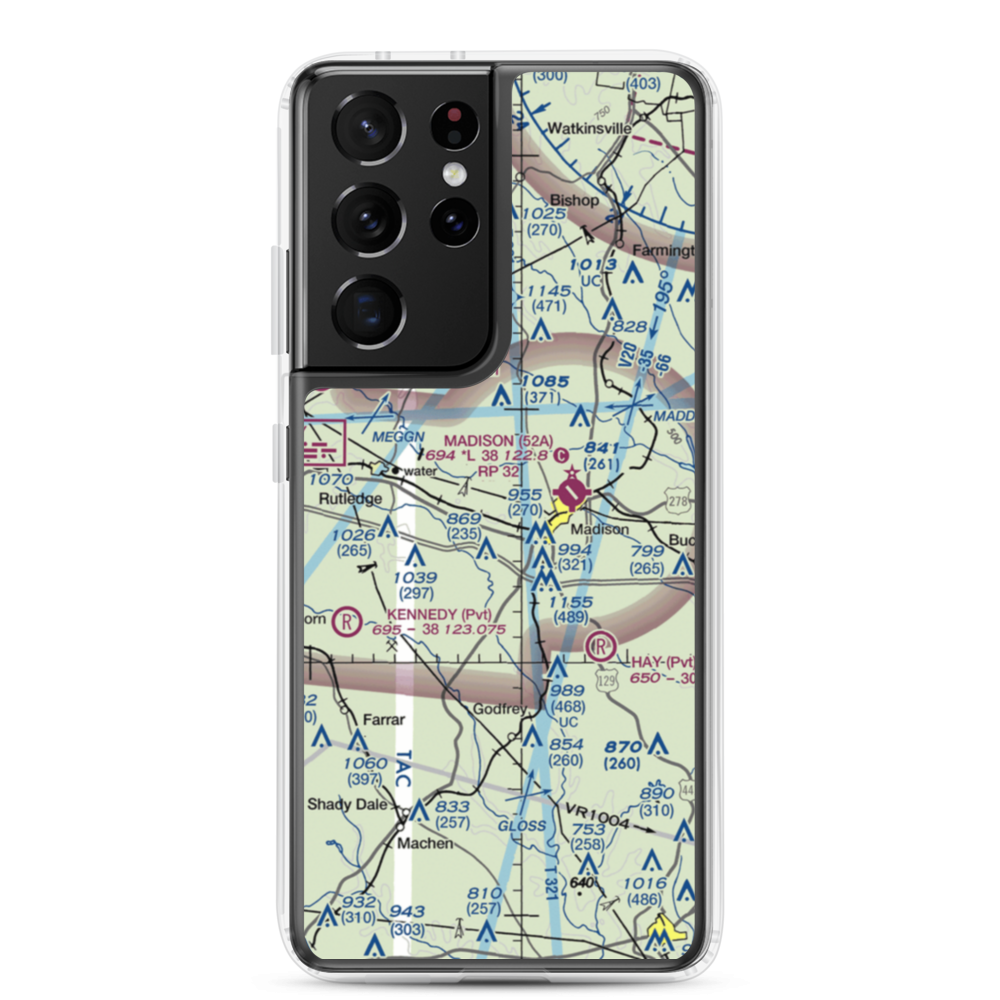 Dream Team Airport (GA50) VFR Sectional Samsung Case Samsung Galaxy S21 Ultra model shown