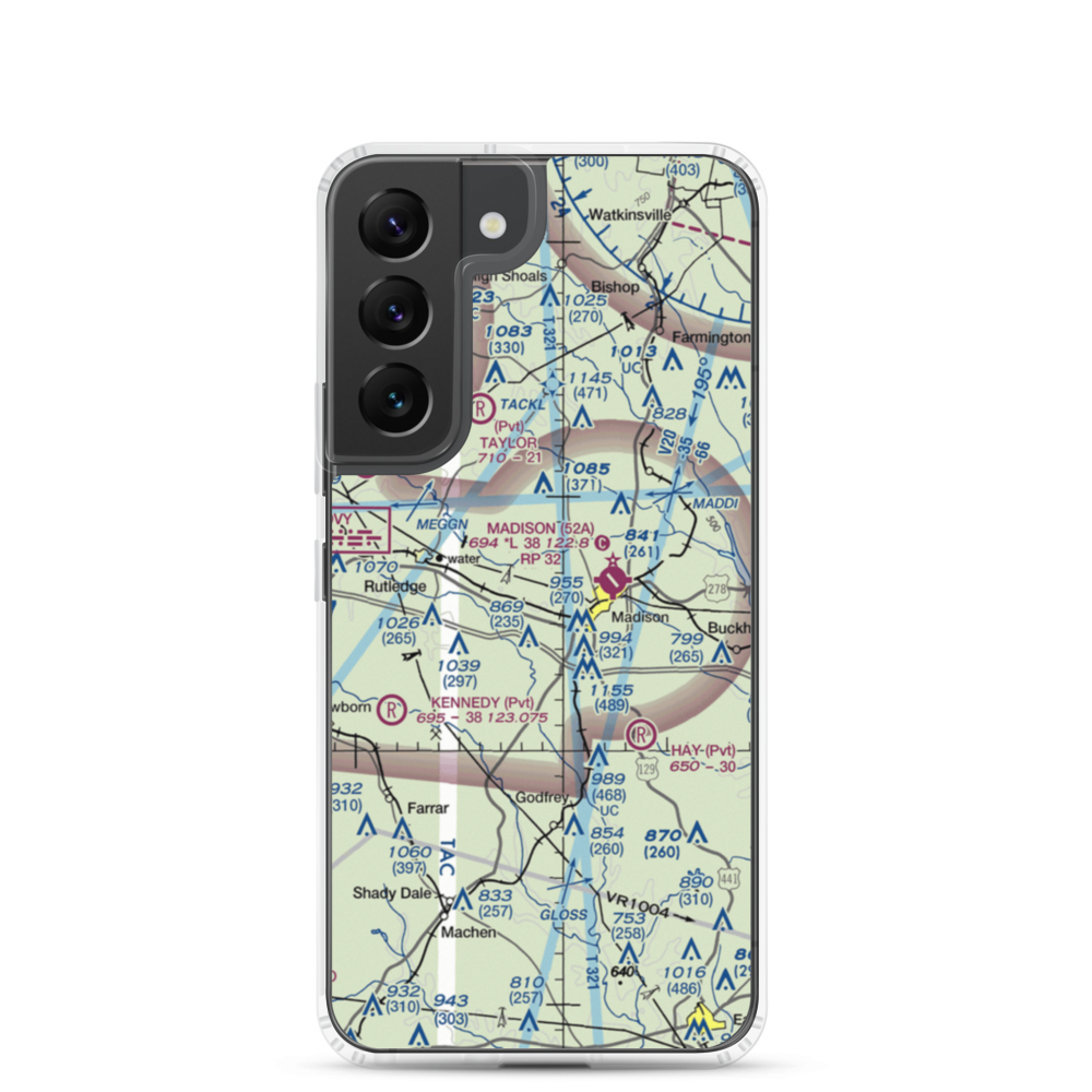 Dream Team Airport (GA50) VFR Sectional Samsung Case Samsung Galaxy S22 model shown