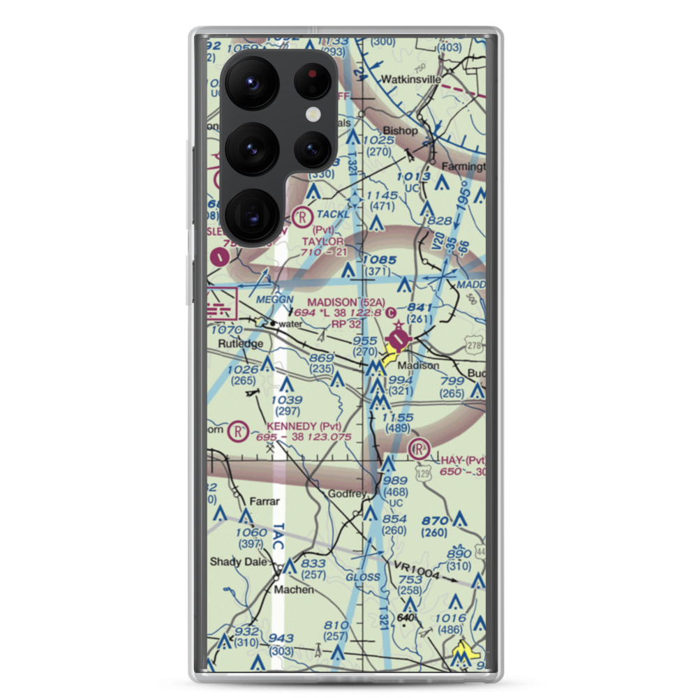 Dream Team Airport (GA50) VFR Sectional Samsung Case Samsung Galaxy S22 Ultra model shown