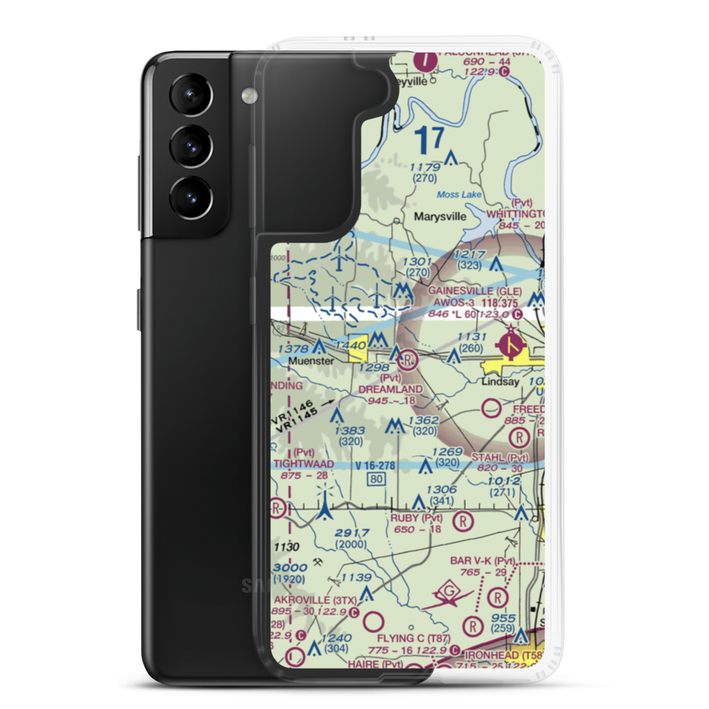 Dreamland Airport (XA48) VFR Sectional Samsung Case Samsung Galaxy S21 Plus model shown