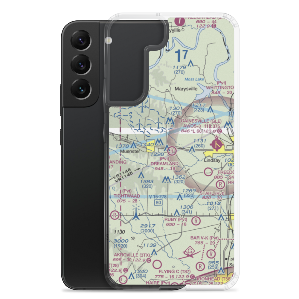 Dreamland Airport (XA48) VFR Sectional Samsung Case Samsung Galaxy S22 Plus model shown