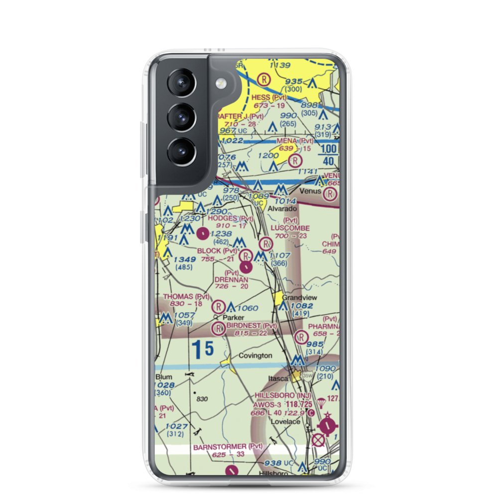Drennan Airport (3XA0) VFR Sectional Samsung Case Samsung Galaxy S21 model shown