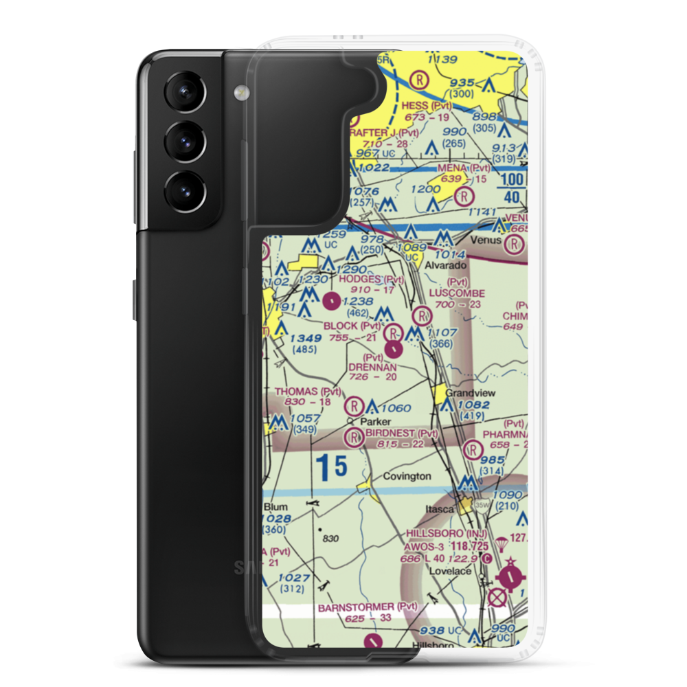 Drennan Airport (3XA0) VFR Sectional Samsung Case Samsung Galaxy S21 Plus model shown