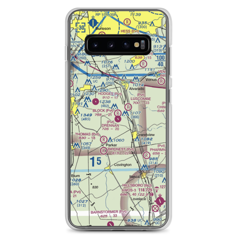 Drennan Airport (3XA0) VFR Sectional Samsung Case Samsung Galaxy S10+ model shown