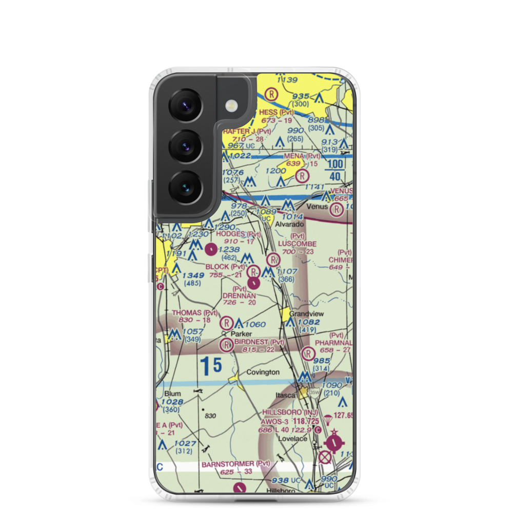 Drennan Airport (3XA0) VFR Sectional Samsung Case Samsung Galaxy S22 model shown