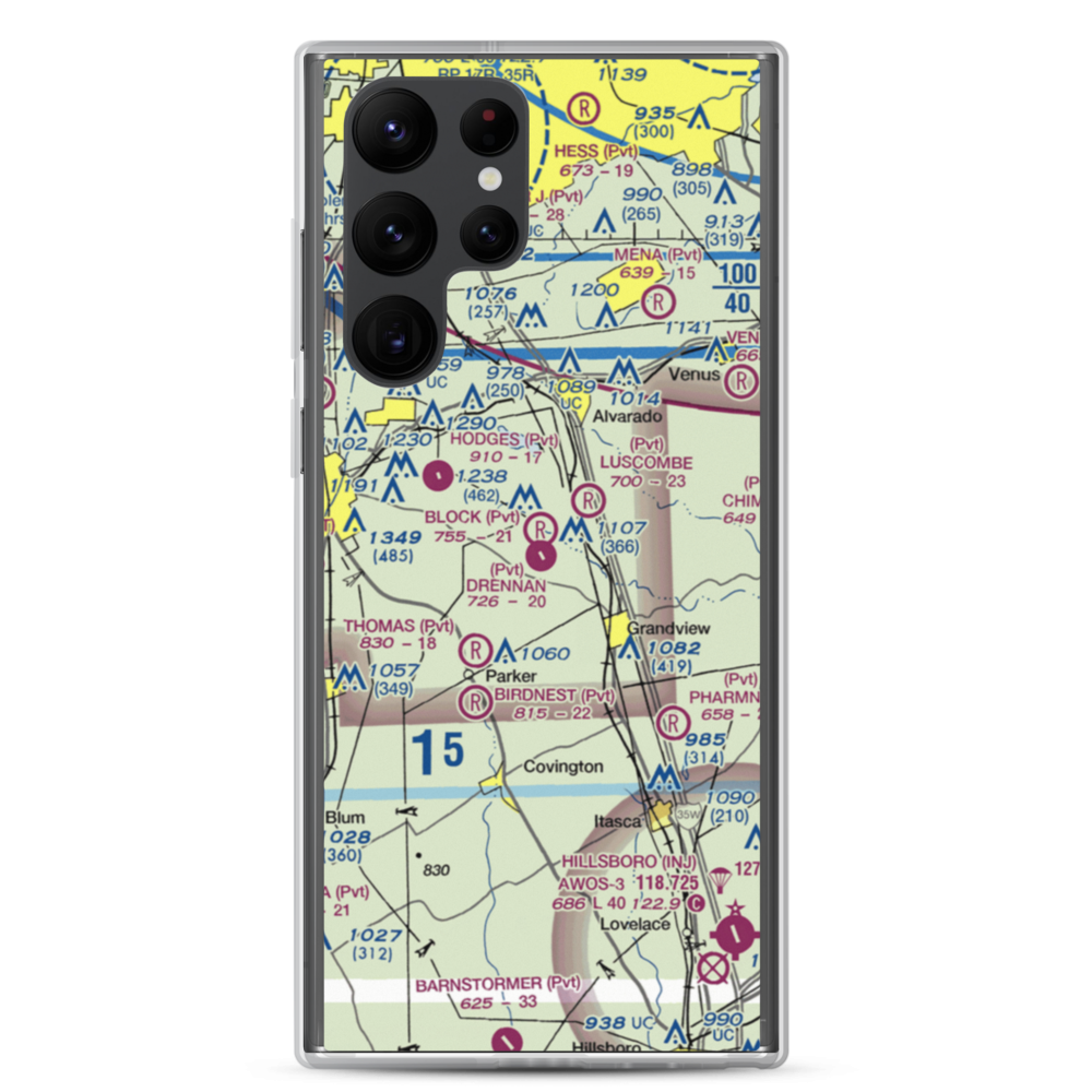 Drennan Airport (3XA0) VFR Sectional Samsung Case Samsung Galaxy S22 Ultra model shown