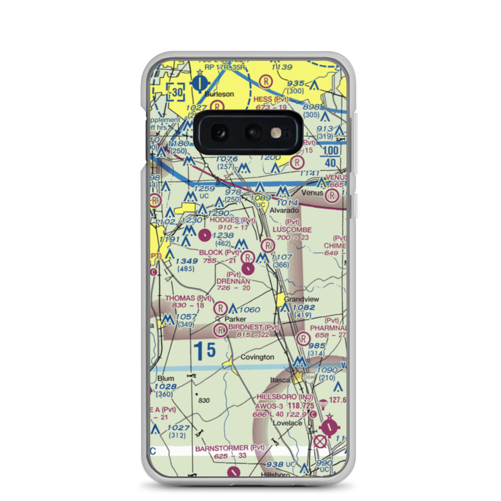 Drennan Airport (3XA0) VFR Sectional Samsung Case Samsung Galaxy S10e model shown