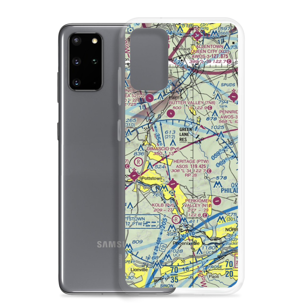 Drewniany-Springmeadow Airport (PA85) VFR Sectional Samsung Case Samsung Galaxy S20 Plus model shown