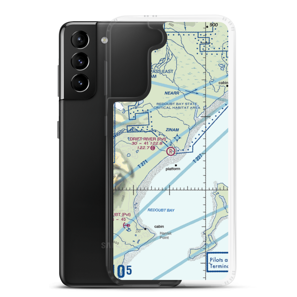 Drift River Airport (3AK5) VFR Sectional Samsung Case Samsung Galaxy S21 Plus model shown