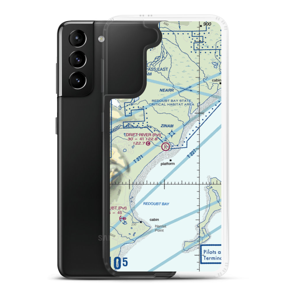 Drift River Airport (DRF) VFR Sectional Samsung Case Samsung Galaxy S21 Plus model shown