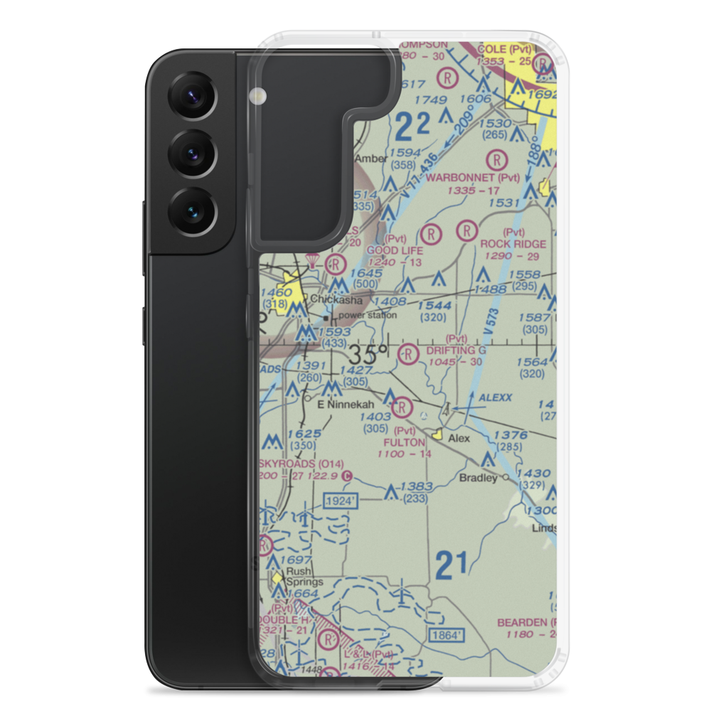 Drifting G Ranch Airport (OK60) VFR Sectional Samsung Case Samsung Galaxy S22 Plus model shown