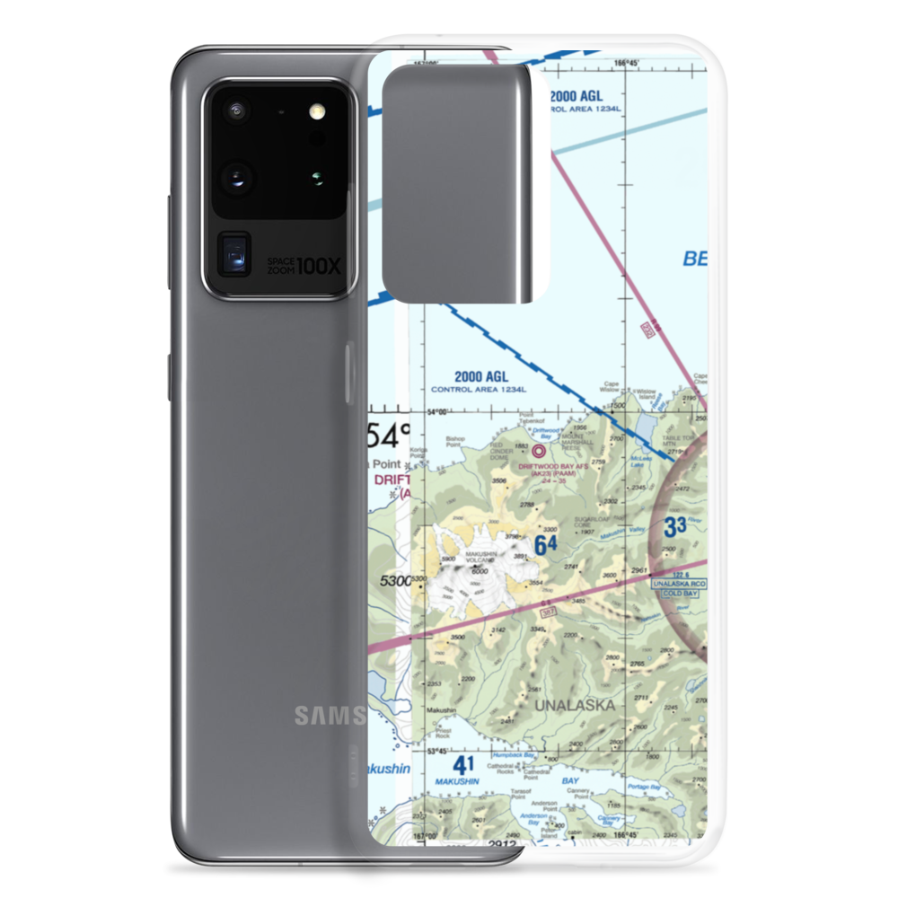 Driftwood Bay Air Force Station Airport (AK23) VFR Sectional Samsung Case Samsung Galaxy S20 Ultra model shown