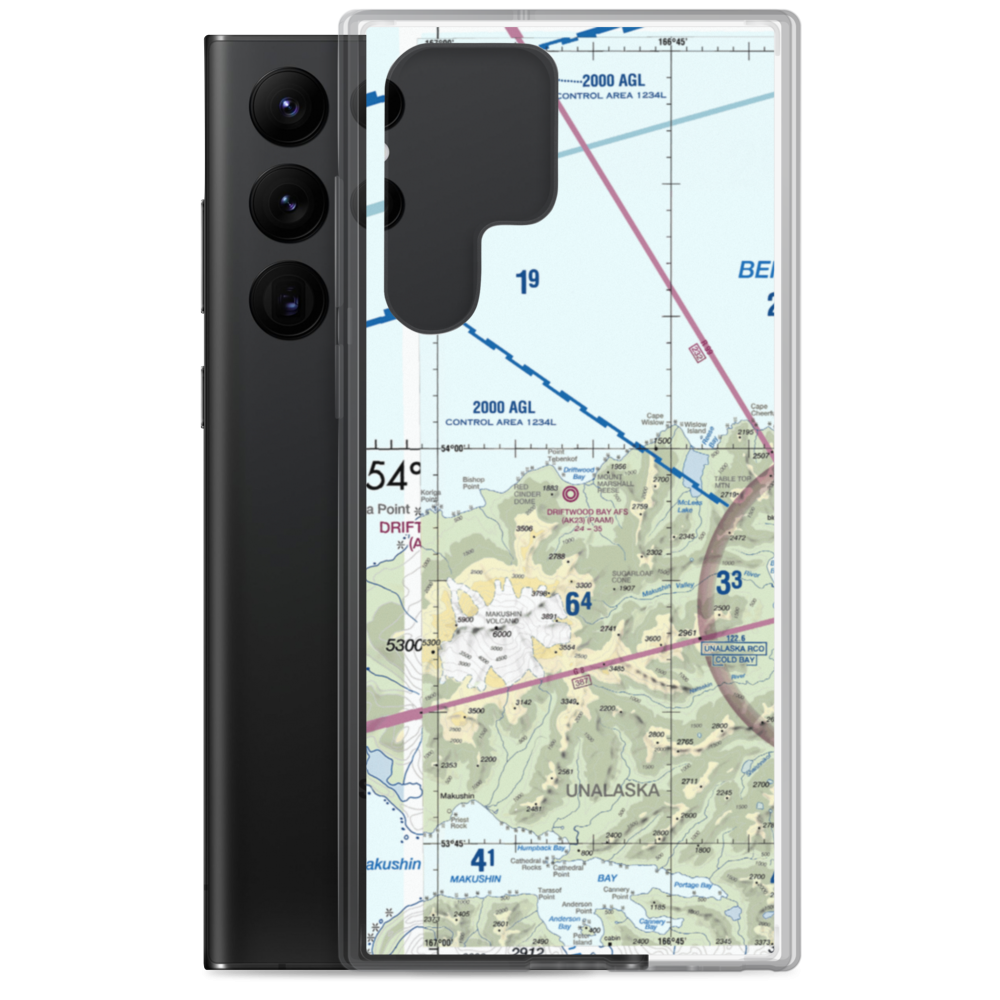 Driftwood Bay Air Force Station Airport (AK23) VFR Sectional Samsung Case Samsung Galaxy S22 Ultra model shown